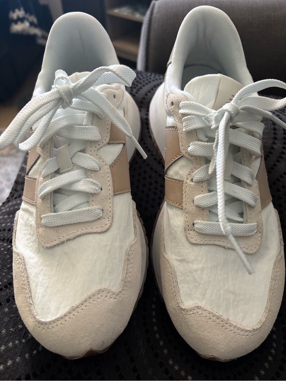 New Balance 237 Sneakers in White and Beige